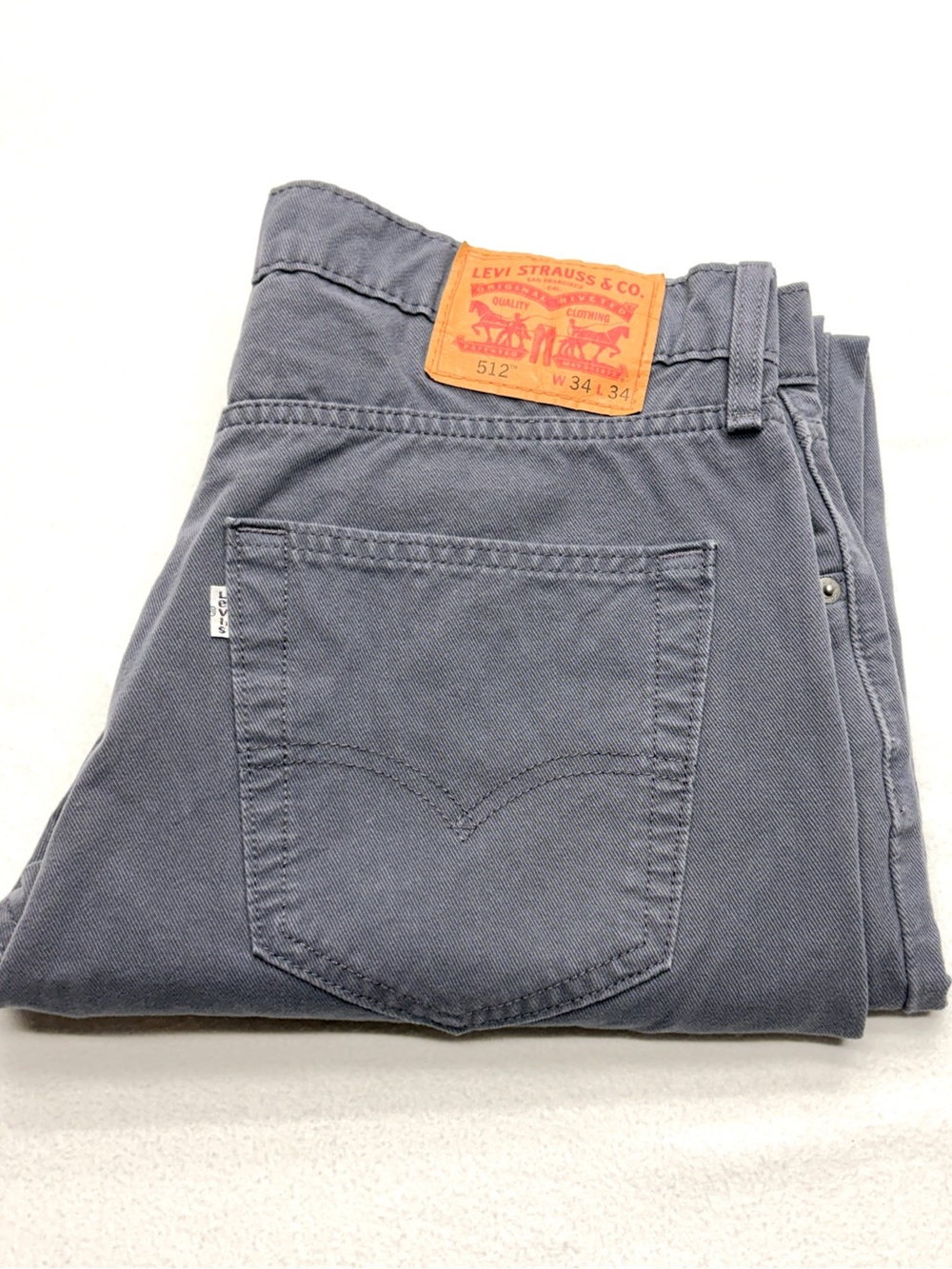 Levi’s 512 Slim Taper Jeans Men’s 34x34 Gray Stretch Denim Modern Fit